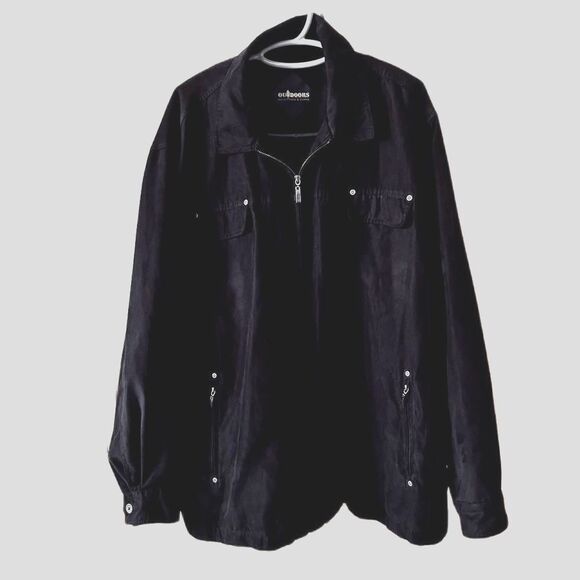 Roundtree and York Outdoors Black Ultra Suede Full zip Casual Jacket 3XT - Picture 2 of 7
